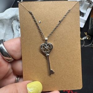 Silver Key Pendant Necklace